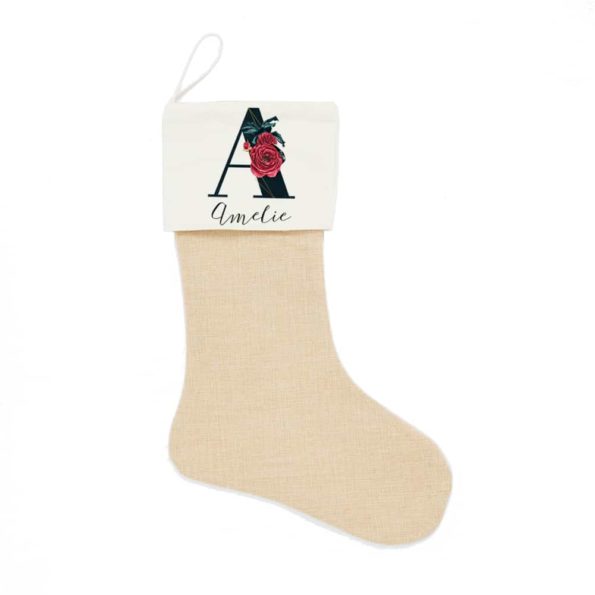 personalisierter Nikolausstiefel aus Leinen
