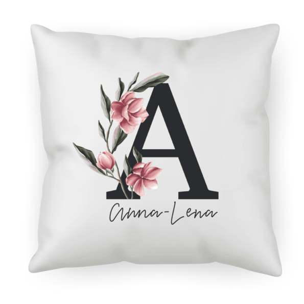 personalisiertes Kissen mit Buchstabe Magnolia