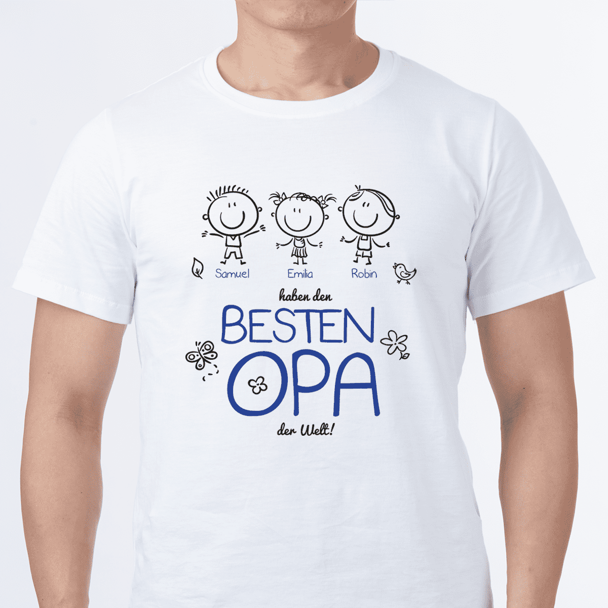 Geschenk Opa personalisiert Enkel Geburtstag T-Shirt Opa Name 70 80 90 60 50 Enkelkind Enkelkinder Weihnachten Geschenk-Idee Familie Spruchshirt 3XL 4XL 5XL Weihnachtsgeschenk Vatertag Vatertags-Geschenk