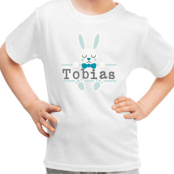 Kinder T-Shirt mit Name und Hase