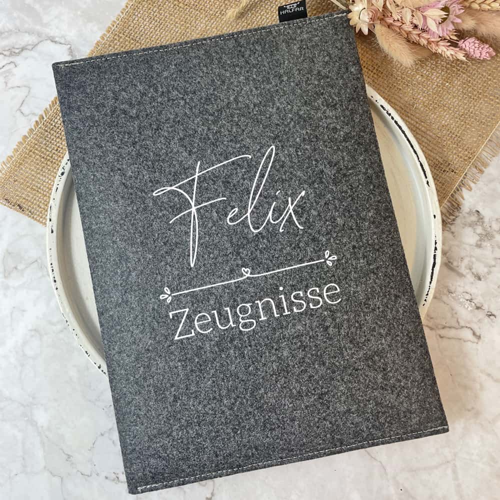 personalisierte Zeugnismappe, Dokumentenmappe, Geschenk, Einschulung, Schulanfang, Volksschule, mit Name des Kindes, Filz, Schulkind, Schulstart, endlich Schule, erster Schultag, Zeugnishülle, Schulkinder