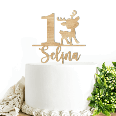 Torten Topper, Torten Topper Taufe, Torten Topper Holz personalisiert, personalisiert, Cake Topper, Name, Holz, personalisiert Österreich, Kindergeburtstag, Kindergeburtstagstorte, Reh, Rehparty, Kinderparty, Mädchengeburtstag, Mädchen