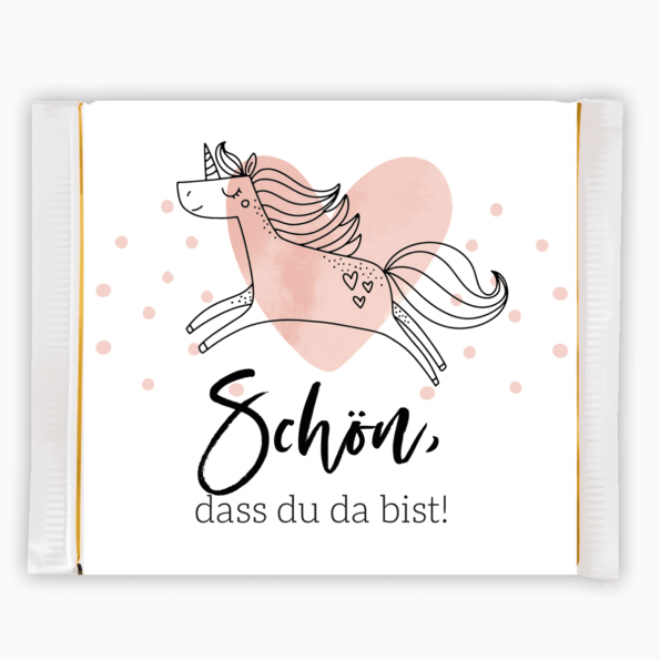 Schokoladenbanderole Einhorn mit Name