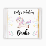 Schokoladenbanderole Einhorn mit Name