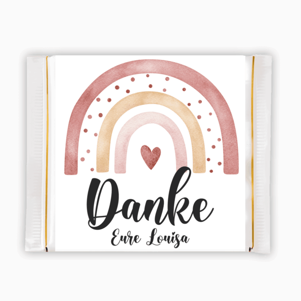 Schokoladenbanderole Regenbogen mit Name
