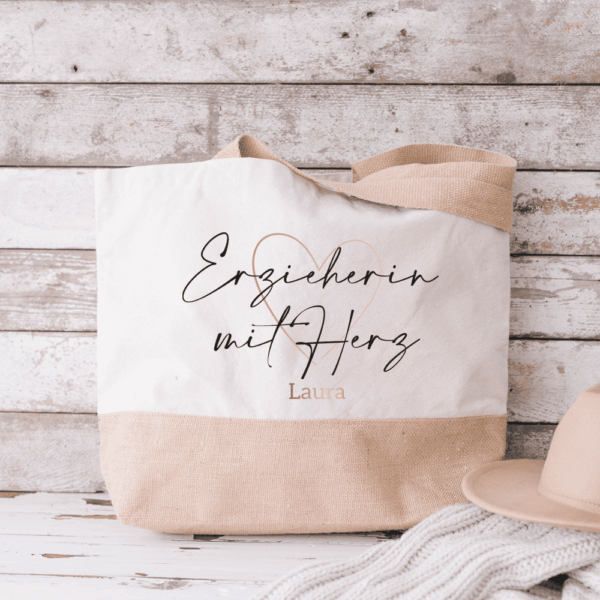 Jute Tasche zum Umhängen, Jute Tasche XXL, Jute Tasche Shopper, Jute Tasche mit Namen, Jute Tasche personalisieren, Jute Tasche personalisiert, Einkaufstasche personalisiert, Einkaufskorb personalisiert, Einkaufstasche mit Namen, Geschenkidee beste Freundin, Jute Tasche bedruckt, Jute Tasche mit Name, Tasche personalisiert, Jute Bag personalized, Erzieherin, Pädagogin, Schule, Kindergarten, Abschieds-Geschenk Kindergarten