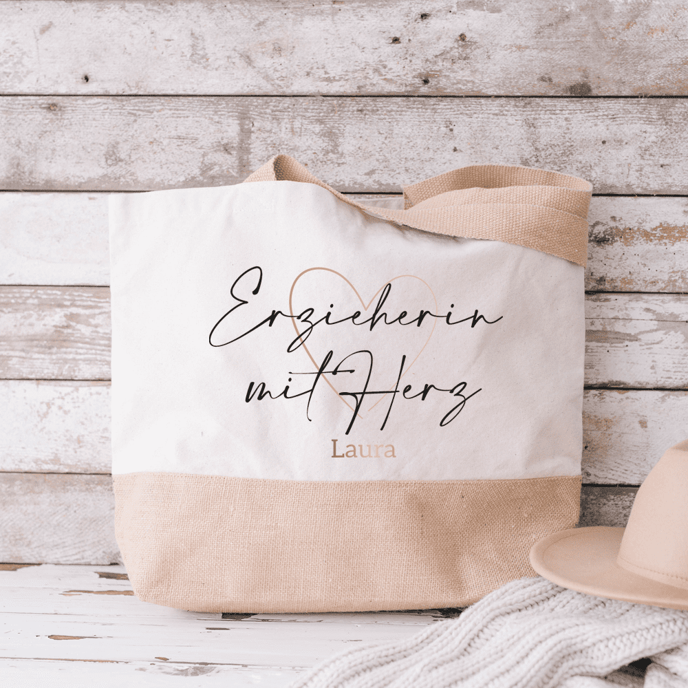 Jute Tasche zum Umhängen, Jute Tasche XXL, Jute Tasche Shopper, Jute Tasche mit Namen, Jute Tasche personalisieren, Jute Tasche personalisiert, Einkaufstasche personalisiert, Einkaufskorb personalisiert, Einkaufstasche mit Namen, Geschenkidee beste Freundin, Jute Tasche bedruckt, Jute Tasche mit Name, Tasche personalisiert, Jute Bag personalized, Erzieherin, Pädagogin, Schule, Kindergarten, Abschieds-Geschenk Kindergarten