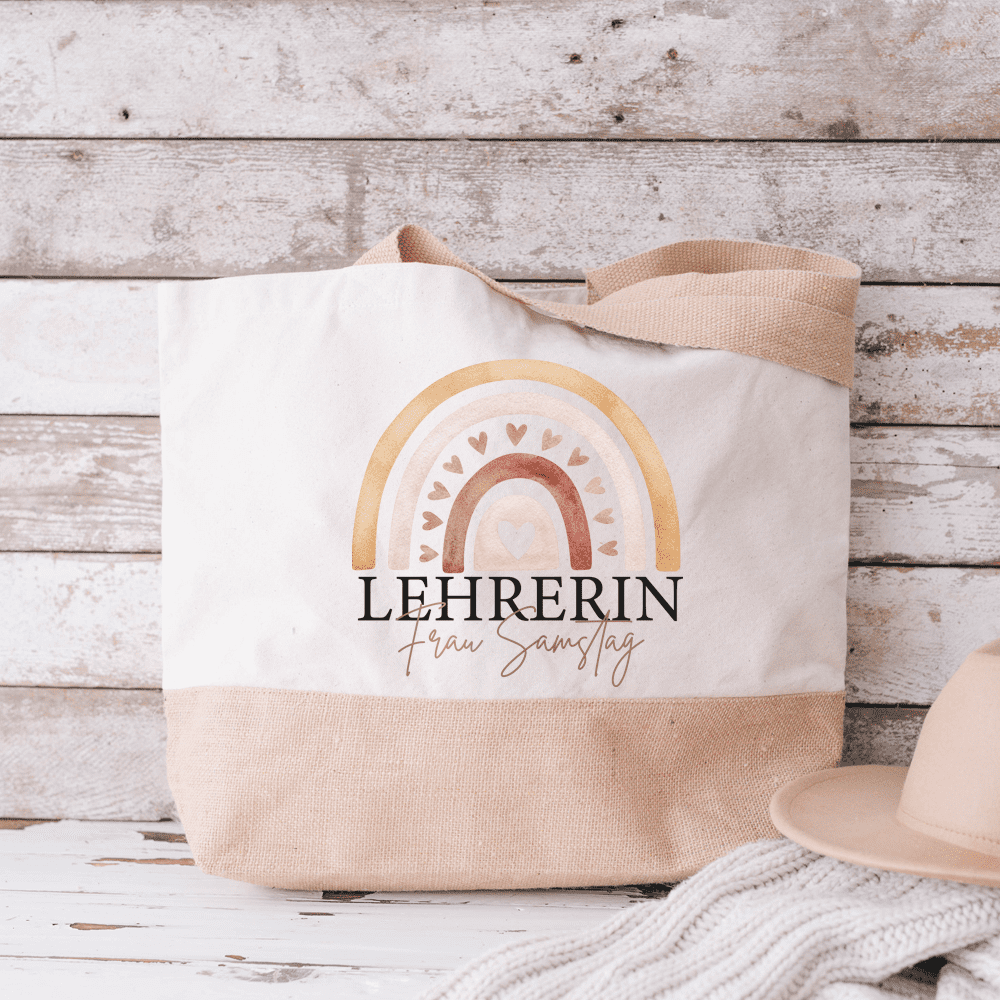 Lehrerin, Jute Tasche zum Umhängen, Jute Tasche XXL, Jute Tasche Shopper, Jute Tasche mit Namen, Jute Tasche personalisieren, Jute Tasche personalisiert, Einkaufstasche personalisiert, Einkaufskorb personalisiert, Einkaufstasche mit Namen, Geschenkidee beste Freundin, Jute Tasche bedruckt, Jute Tasche mit Name, Tasche personalisiert, Jute Bag personalized, Erzieherin, Pädagogin, Schule, Kindergarten, Abschieds-Geschenk Kindergarten