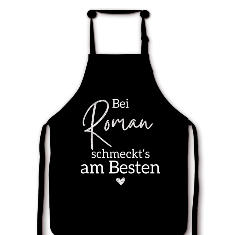 Schürze, personalisiert, mit Name, Geschenk-Idee, Kinder, Oma, Mama, Damen, Herren, Unisex, weiß, Hochzeit, Weihnachten, Geburtstag, Muttertag, Mama, beste Freundin, Arbeitskollegin, Koch-Schürze, Back-Schürze, Grillen, Grill-Meister, Baking Queen, Kitchen Queen, Chefkoch, Männer, Frauen, Papa, Vater