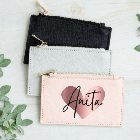 Tasche, Geldbörse, Geldbeutel, Geldklammern, mit Name personalisiert, Portmonee, Geschenk-Idee Damen Herren, beste Freundin, Arbeitskollegin, Geldetui, klein, Kinder, Kunst-Leder, Mädchen, Geburtstag, Weihnachten