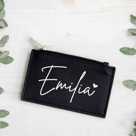 Tasche, Geldbörse, Geldbeutel, Geldklammern, mit Name personalisiert, Portmonee, Geschenk-Idee Damen Herren, beste Freundin, Arbeitskollegin, Geldetui, klein, Kinder, Kunst-Leder, Mädchen, Geburtstag, Weihnachten