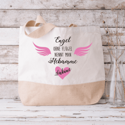 Hebamme, Lehrerin, Jute Tasche zum Umhängen, Jute Tasche XXL, Jute Tasche Shopper, Jute Tasche mit Namen, Jute Tasche personalisieren, Jute Tasche personalisiert, Einkaufstasche personalisiert, Einkaufskorb personalisiert, Einkaufstasche mit Namen, Geschenkidee beste Freundin, Jute Tasche bedruckt, Jute Tasche mit Name, Tasche personalisiert, Jute Bag personalized, Erzieherin, Pädagogin, Schule, Kindergarten, Abschieds-Geschenk Kindergarten