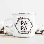 personalisierte Emaille-Tasse Papa mit Kindernamen