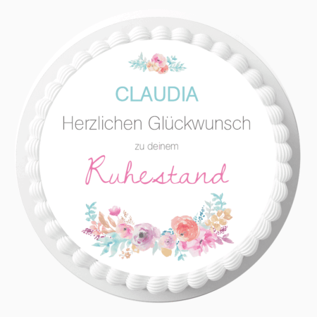Pensionierung, Pension, Ruhestand, Rentner, Renteneintritt, Abschieds-Geschenk , Tortenaufleger, personalisiert, mit Name, Tortenfoto, Torten-Topper, Tortendeko, Tortendekoration, Deko Taufe, essbares Tortendekor, Tauf-Torte, Geburtstags-Torte, Torten-Bilder, Tortenbilder, Backdekoration, Kuchendekoration, Österreich, Torten Fondant, Partybedarf, Party-Deko, Fondant Premium, Zuckerbild, Tortenfiguren, Cake-Topper, Torten-Topper
