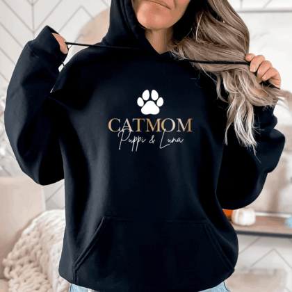 Hoodies & Sweatshirts, Mama Papa Pulli, Kapuzen-Pullover, Mutter, Geschenk-Idee, Personalisiert mit Name, Haustier, Katzen-Mama, Katzen-Papa, Katzen-Geschenke, Hunde, Kätzchen, Haustiere, Cat, Weihnachts-Geschenk, Muttertag Vatertag, Familie, Sweater, Hoodie, Kapuzenpulli, Erinnerung, Andenken