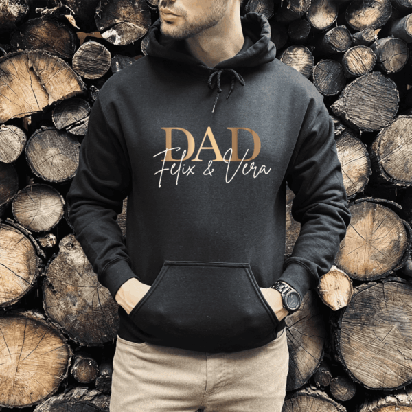 Hoodies & Sweatshirts, Mama Papa Pulli, Kapuzen-Pullover, werdender Vater, Geschenk-Idee, Personalisiert mit Name, Kind Mini, Est Jahreszahl, Weihnachts-Geschenk, Muttertag Vatertag, Familie Opa