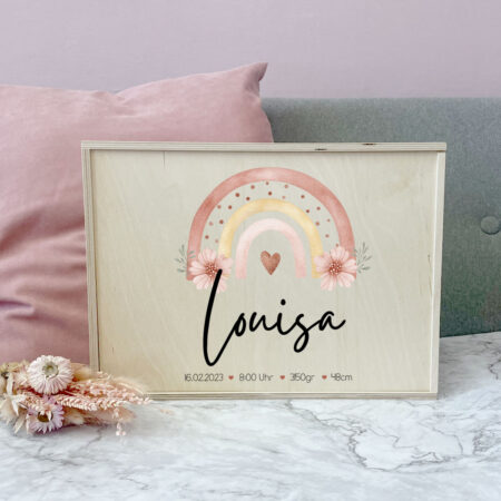 Erinnerungsbox, Erinnerungskiste, personalisiert, mit Name, Holzkiste, Holzbox, Kinder, Familie, Geburt, Taufe, Kindergarten, Schule, Baby, groß, XXL, Erstkommunion, Geschenk, Geburtstags-Geschenk, Erinnerung,