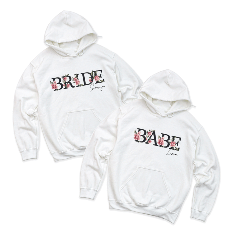 Hoodies & Sweatshirts, Pulli, Kapuzen-Pullover, Geschenk-Idee, Sweater, Hoodie, Kapuzenpulli, Braut, Team Braut, Bride, Team Bride, Junggesellenabschied, JGA, Polterabend, Polterer, Herbst-Outfit, Winter-Outfit, kalt, Braut-Party, Hen-Party, Bride Babe’s, Trauzeugin, Brautjungfer, Outdoor