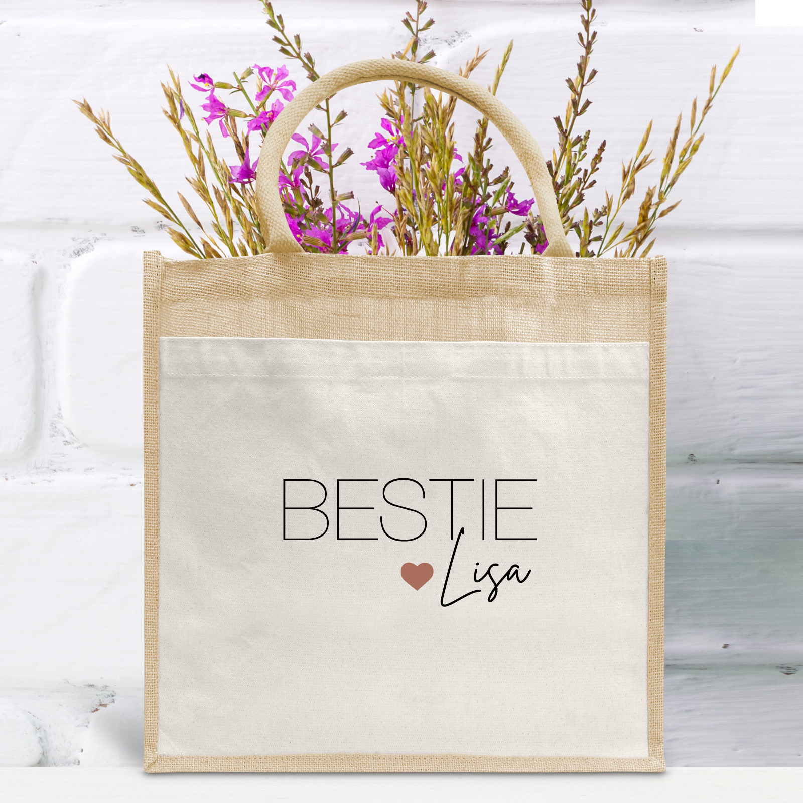 BFF, Besties, Bestie, Freundschaft, Einkaufstasche personalisiert, Jutetasche personalisiert, Tasche mit Name, Tasche personalisiert, Geschenkidee Weihnachten personalisiert, Geburtstagsgeschenk Idee. Geschenkidee Geburtstag personalisiert, Geschenkidee Mama, Geschenkidee Oma, Geschenkidee beste Freundin,