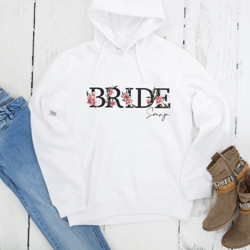 Hoodies & Sweatshirts, Pulli, Kapuzen-Pullover, Geschenk-Idee, Sweater, Hoodie, Kapuzenpulli, Braut, Team Braut, Bride, Team Bride, Junggesellenabschied, JGA, Polterabend, Polterer, Herbst-Outfit, Winter-Outfit, kalt, Braut-Party, Hen-Party, Bride Babe’s, Trauzeugin, Brautjungfer, Outdoor