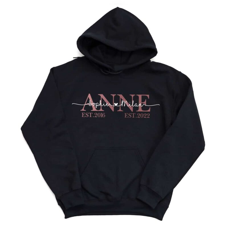 Hoodies & Sweatshirts, Mama Papa Pulli, Kapuzen-Pullover, Mutter, Geschenk-Idee, Personalisiert mit Name, Kind Mini, Est Jahreszahl, Weihnachts-Geschenk, Muttertag Vatertag, Familie, Sweater, Hoodie, Kapuzenpulli, Anne, Türkisch, Turkique