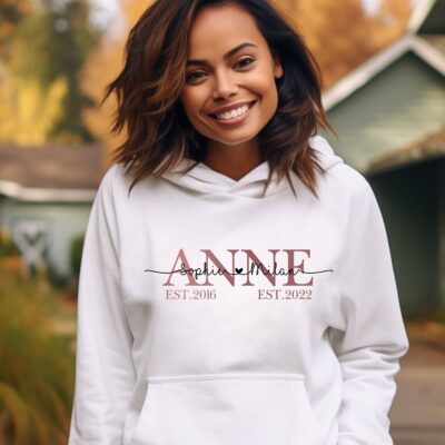 Hoodies & Sweatshirts, Mama Papa Pulli, Kapuzen-Pullover, Mutter, Geschenk-Idee, Personalisiert mit Name, Kind Mini, Est Jahreszahl, Weihnachts-Geschenk, Muttertag Vatertag, Familie, Sweater, Hoodie, Kapuzenpulli, Anne, Türkisch, Turkique