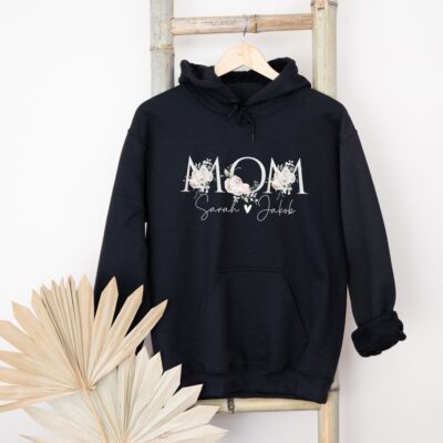 Hoodies & Sweatshirts, Mama Papa Pulli, Kapuzen-Pullover, Mutter, Geschenk-Idee, Personalisiert mit Name, Kind Mini, Est Jahreszahl, Weihnachts-Geschenk, Muttertag Vatertag, Familie, Sweater, Hoodie, Kapuzenpulli