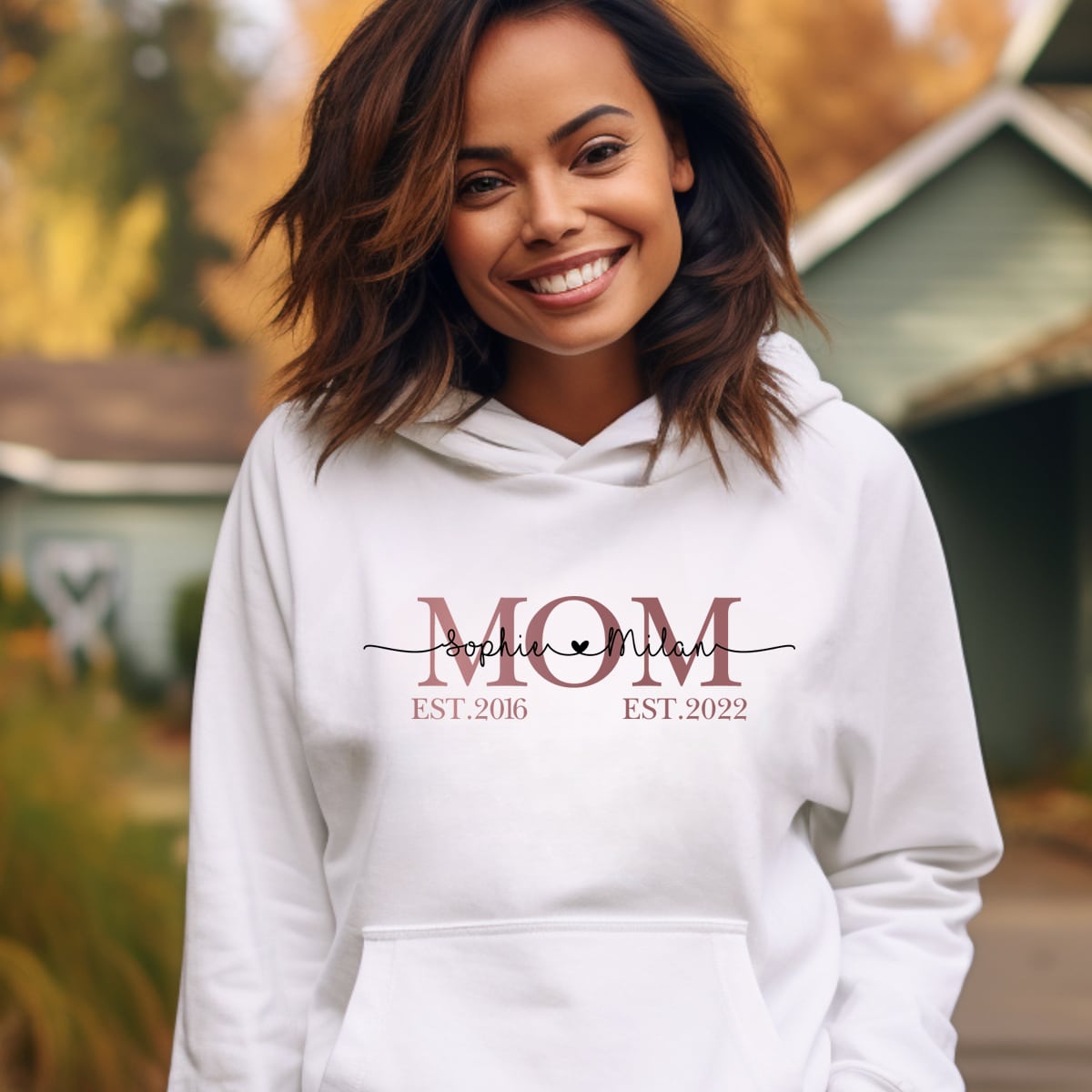 Hoodies & Sweatshirts, Mama Papa Pulli, Kapuzen-Pullover, Mutter, Geschenk-Idee, Personalisiert mit Name, Kind Mini, Est Jahreszahl, Weihnachts-Geschenk, Muttertag Vatertag, Familie, Sweater, Hoodie, Kapuzenpulli