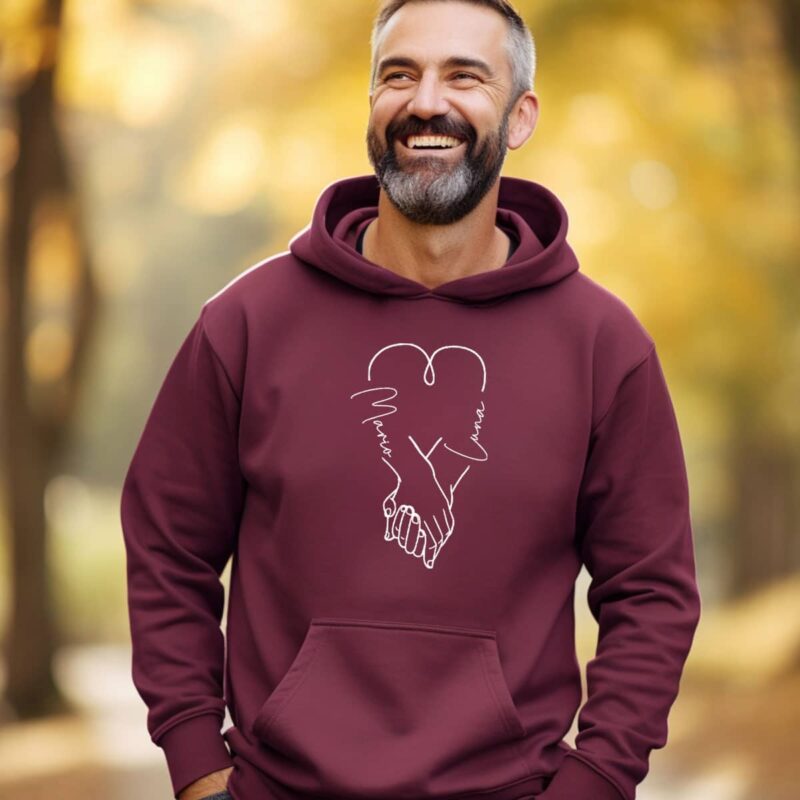Hoodies & Sweatshirts, Pulli, Kapuzen-Pullover, Geschenk-Idee, Personalisiert mit Name, Est Jahreszahl, Weihnachts-Geschenk, Sweater, Hoodie, Kapuzenpulli, Jahrestag, Hochzeitstag, Hochzeit, Valentinstag, Pärchen, Paare, Geschenke für ihn, Geschenke für Sie, Mann, Frau, Herren, Damen, Kennenlernen, Freund, Freundin