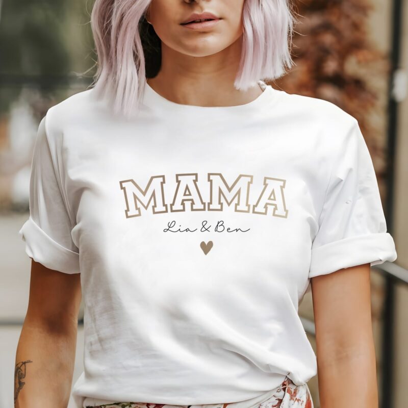 Mama T-Shirt personalisiert mit Namen, Hoodies & Sweatshirts, Mama Papa Pulli, Kapuzen-Pullover, Mutter, Geschenk-Idee, Personalisiert mit Name, Kind Mini, Est Jahreszahl, Weihnachts-Geschenk, Muttertag Vatertag, Familie, Sweater, Hoodie, Kapuzenpulli