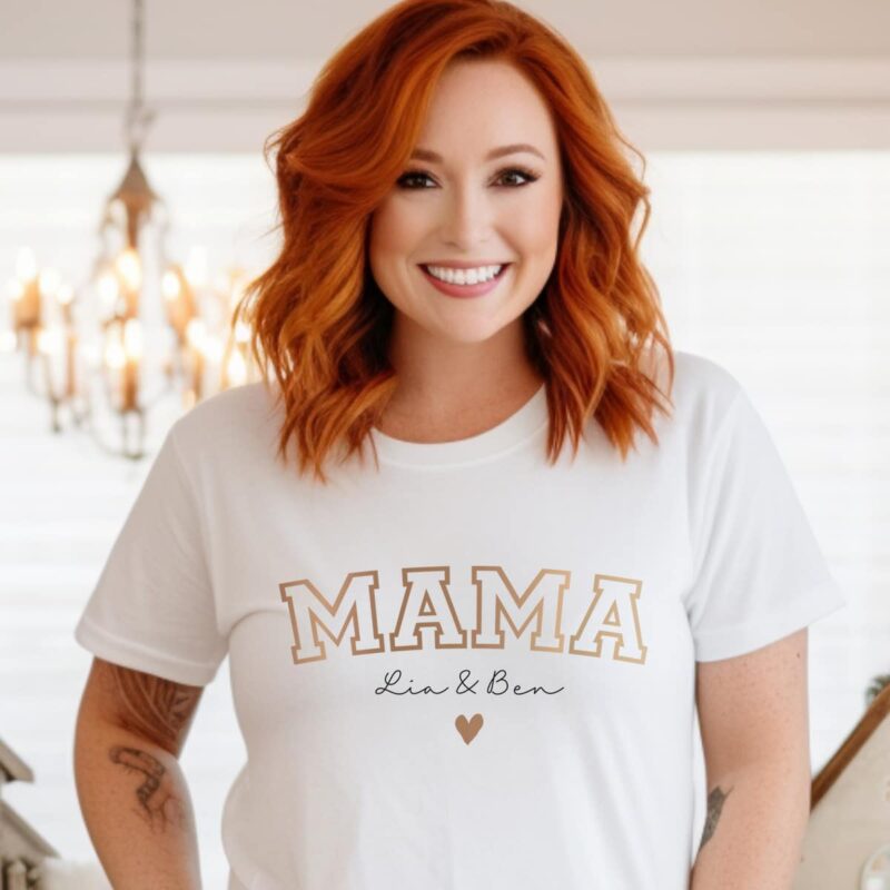Mama T-Shirt personalisiert mit Namen, Hoodies & Sweatshirts, Mama Papa Pulli, Kapuzen-Pullover, Mutter, Geschenk-Idee, Personalisiert mit Name, Kind Mini, Est Jahreszahl, Weihnachts-Geschenk, Muttertag Vatertag, Familie, Sweater, Hoodie, Kapuzenpulli