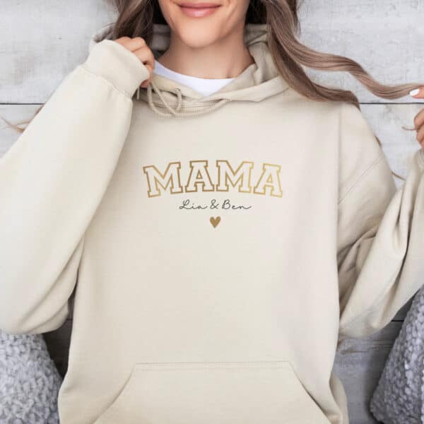 Hoodies & Sweatshirts, Mama Papa Pulli, Kapuzen-Pullover, Mutter, Geschenk-Idee, Personalisiert mit Name, Kind Mini, Est Jahreszahl, Weihnachts-Geschenk, Muttertag Vatertag, Familie, Sweater, Hoodie, Kapuzenpulli