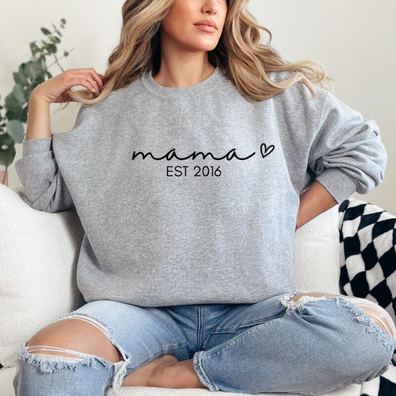 Hoodies & Sweatshirts, Mama Papa Pulli, Kapuzen-Pullover, Mutter, Geschenk-Idee, Personalisiert mit Name, Kind Mini, Est Jahreszahl, Weihnachts-Geschenk, Muttertag Vatertag, Familie, Sweater, Hoodie, Kapuzenpulli