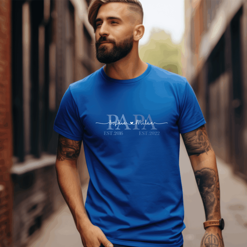 Papa Geburtstag, Papa Geschenk, Papa Geschenk personalisiert, Papa Geburtstag personalisiert, Papa T-Shirt, Papa T-Shirt mit Kindernamen, Papa T-Shirt mit Namen, Papa T-Shirt personalisiert, Papa Geburtstagsgeschenk, Papa T Shirt Geschenk, Papa T Shirt Tochter, Papa T Shirt Sohn, Papa T Shirt 4 XL, bester Papa, bald Papa, Geburt, werdende Väter