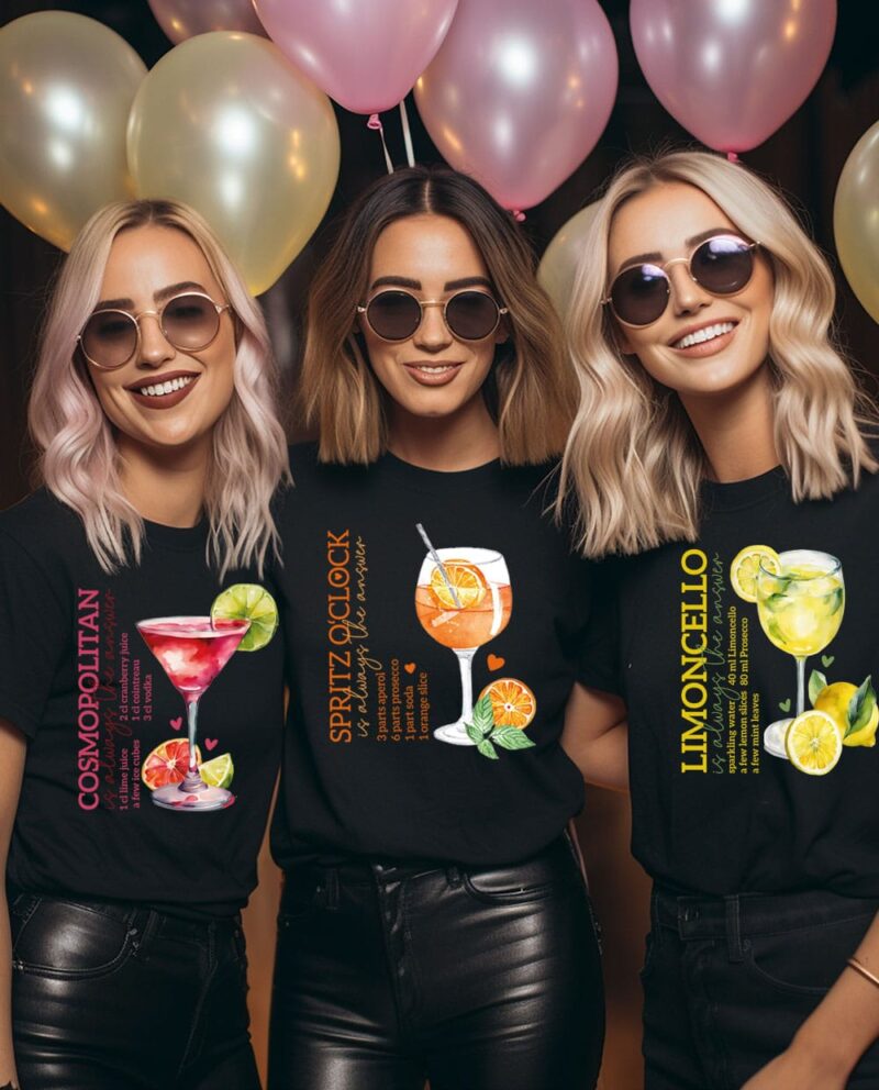 Geschenk-Idee, Sie, Schwester, beste Freundin, T-Shirt, Hoodie, Sweater, JGA personalisiert, Party Outfit, Urlaub, Junggesellenabschied, Junggesellinnenabschied, Alkohol, Cocktail, Lustig, Bügelbild, Mallorca, Name, Statement, Team, Braut, Bride, Polterabend, Spritz o Clock, Fasching, Gruppe Karneval, lustig, Kostüm Erwachsene, Damen Herrn, Fasnacht, Halloween
