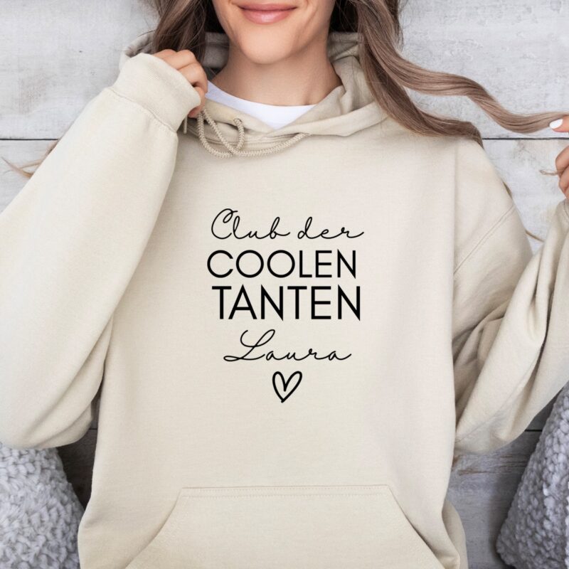Hoodies & Sweatshirts, Tante, Paten-Tante, werdende Tante, Schwester Pulli, Kapuzen-Pullover , Geschenk-Idee, Personalisiert mit Name, Kind Mini, Est Jahreszahl, Weihnachts-Geschenk, Muttertag Vatertag, Familie, Sweater, Hoodie, Kapuzenpulli, Familie, Geburtstag, Weihnachten, Nichte, Neffe, Paten-Kind, Godi