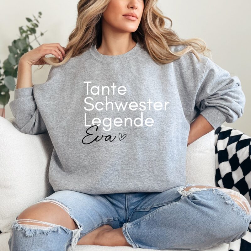 Hoodies & Sweatshirts, Tante, Paten-Tante, werdende Tante, Schwester Pulli, Kapuzen-Pullover , Geschenk-Idee, Personalisiert mit Name, Kind Mini, Est Jahreszahl, Weihnachts-Geschenk, Muttertag Vatertag, Familie, Sweater, Hoodie, Kapuzenpulli, Familie, Geburtstag, Weihnachten, Nichte, Neffe, Paten-Kind, Godi