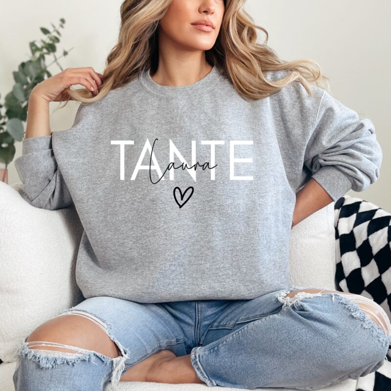 Hoodies & Sweatshirts, Tante, Paten-Tante, werdende Tante, Schwester Pulli, Kapuzen-Pullover , Geschenk-Idee, Personalisiert mit Name, Kind Mini, Est Jahreszahl, Weihnachts-Geschenk, Muttertag Vatertag, Familie, Sweater, Hoodie, Kapuzenpulli, Familie, Geburtstag, Weihnachten, Nichte, Neffe, Paten-Kind, Godi