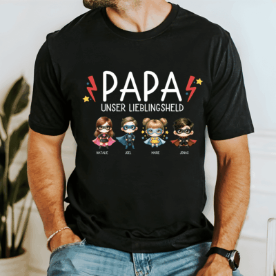 Papa Geburtstag, Papa Geschenk, Papa Geschenk personalisiert, Papa Geburtstag personalisiert, Papa T-Shirt, Papa T-Shirt mit Kindernamen, Papa T-Shirt mit Namen, Papa T-Shirt personalisiert, Papa Geburtstagsgeschenk, Papa T Shirt Geschenk, Papa T Shirt Tochter, Papa T Shirt Sohn, Papa T Shirt 4 XL, bester Papa, bald Papa, Geburt, werdende Väter